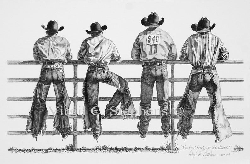 The Best Seats in the House cowboy artwork by Virgil C. Stephens